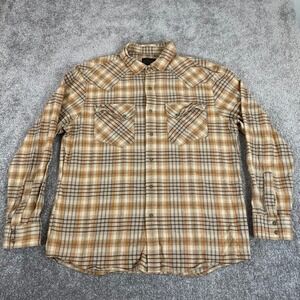 Pendleton Flannel Shirt Large Mens Large Western Plaid Cotton Heritage Tan